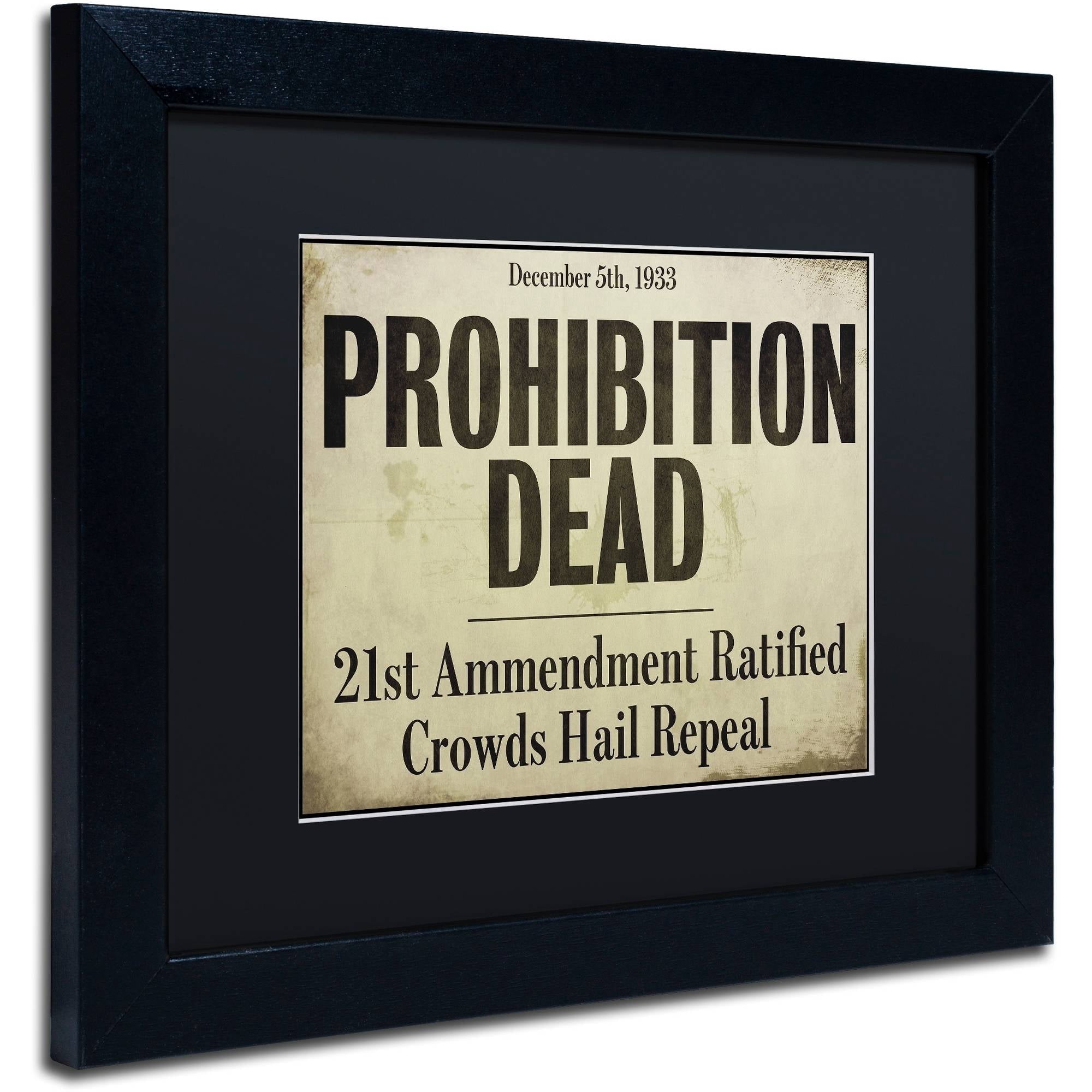 Trademark Fine Art "Prohibition" Canvas Art by Color Bakery Black Matte, Black Frame