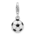 thumbnail image 3 of Sterling Silver Enameled Soccer Ball LobSterling Clasp Charm, 3 of 4