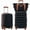 Black+Brown + ABS, variant on Hardshell Luggage Sets 2Pcs + bag Spinner Suitcase with TSA Lock Lightweight