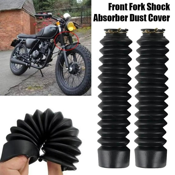 QHUDLV Motorcycle Front Fork Boots,Universal Rubber Shock Dust Covers,Protective Suspension Parts 2PCS