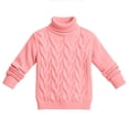 thumbnail image 4 of Atogsazn Toddler Baby Boys Knit Cotton Sweater Kids Turtleneck Thick Warm Long Sleeve Pullover Tops Pink 6-7 Years Fashion, 4 of 6