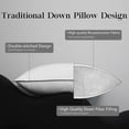 thumbnail image 3 of Bed Pillows, Luxury Hotel Collection White  Down Pillow for Sleeping, 650 Fill Power,  Fabric, Soft Support, Down Surrounded Pillow for Side and  Sleepers,  Sleepers, 3 of 6