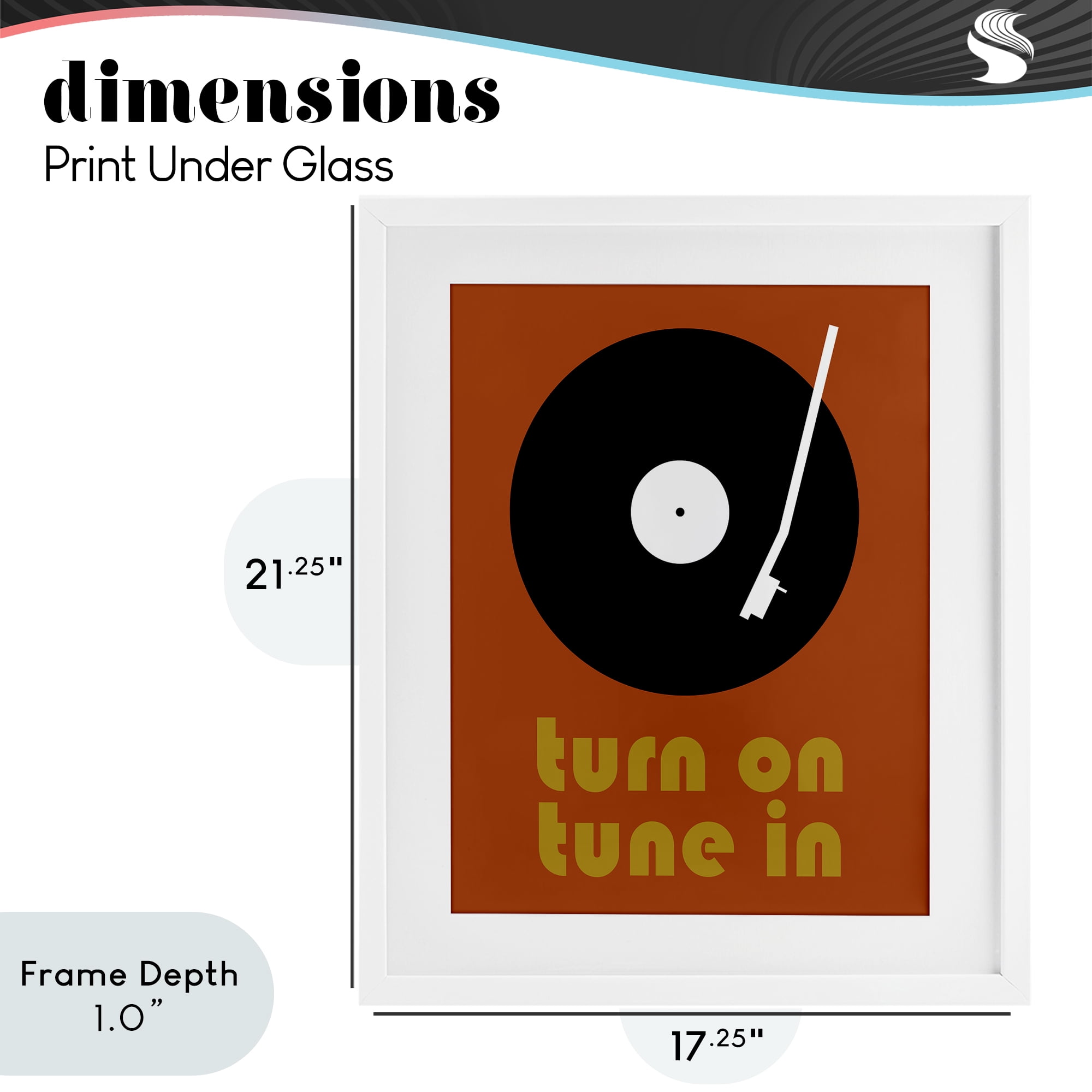 Stupell Industries Turn On Tune In White Framed Print Under Glass, design by Tom Quartermaine