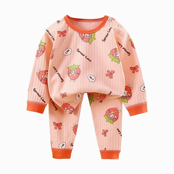 TOWED22 Toddler Boys Fall Outfits Cute Print Long Sleeve Pullover Top Elastic Waist Joggers Soft Clothes 2 Piece Set(Watermelon Red,3-4 Y)