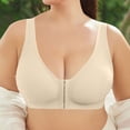 thumbnail image 5 of SDNall Front Closure Bra for Women with Back Support, Lightweight Seamless Wireless Design, Uplift and Gather, Plus Size Friendly in Nude, 5 of 8