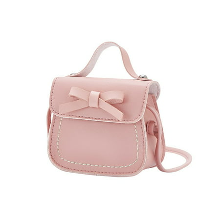 Weefy Kids Girls Lovely Mini Messenger Bag Bow Purses Handbags Princess Shoulder Bags