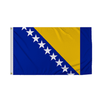 Promopatriot Bosnia-Herzegovina National Flag 3x5 ft Polyester Double Stitched Edges Polyester Header Metal Grommets Fade Resistant & Vivid Colors Indoor