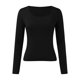 thumbnail image 4 of Tops ajustados para mujer: top corto de manga larga y cuello redondo, básico, ajustado, mezcla de poliéster, para entrenamiento/yoga/informal, tallas S-XL, 4 of 5