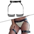 thumbnail image 4 of Punk Leather Waist Chain Belt Adjustable Black Accessory for Girls, 4 of 8