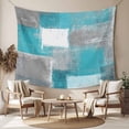thumbnail image 2 of Turquoise Grey Ombre Small Tapestry for Bedroom Wall Hanging Tapestry, Abstract Vintage Oil Painting Ceiling Backdrop Tapestries Poster Blanket Wall Decor for Teens Room Living Room Dorm 23" x 28", 2 of 8