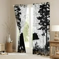 thumbnail image 3 of Manfei Cartoon Bear Print Blackout Curtains Set of 2 (52x84 Each) for Teen, Rustic Farmhouse Window Curtains, Jungle Wildlife Curtains and Drapes, Window Curtains Room Decor, 3 of 6