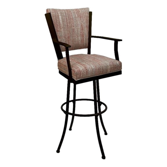 Tobias Designs Montana 34" Fabric & Metal Bar Stool in Multi-Color/Brown
