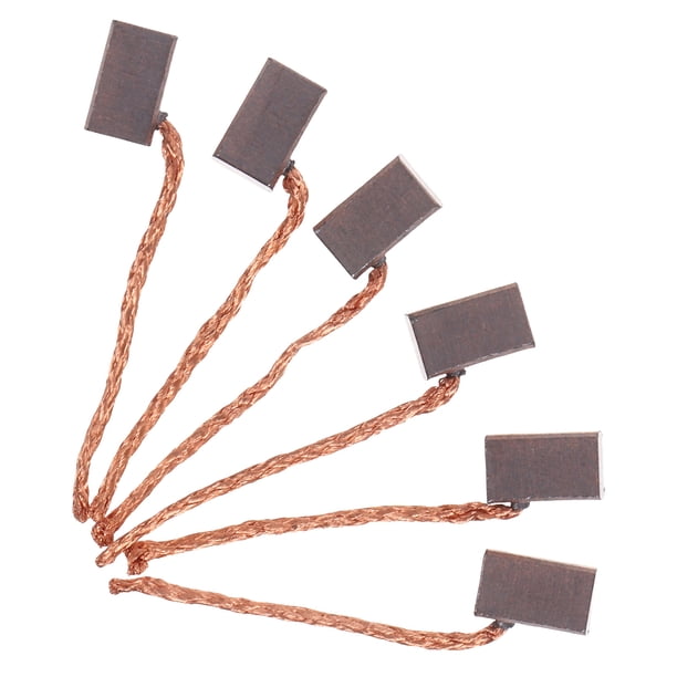 Cepillo de carbón para limpiaparabrisas 6 piezas Motor eléctrico con alambre de cobre Coche eléctrico Auto Mini Micro Repuesto Accesorios Cepillos Reemplazo para herramienta eléctrica electrónica