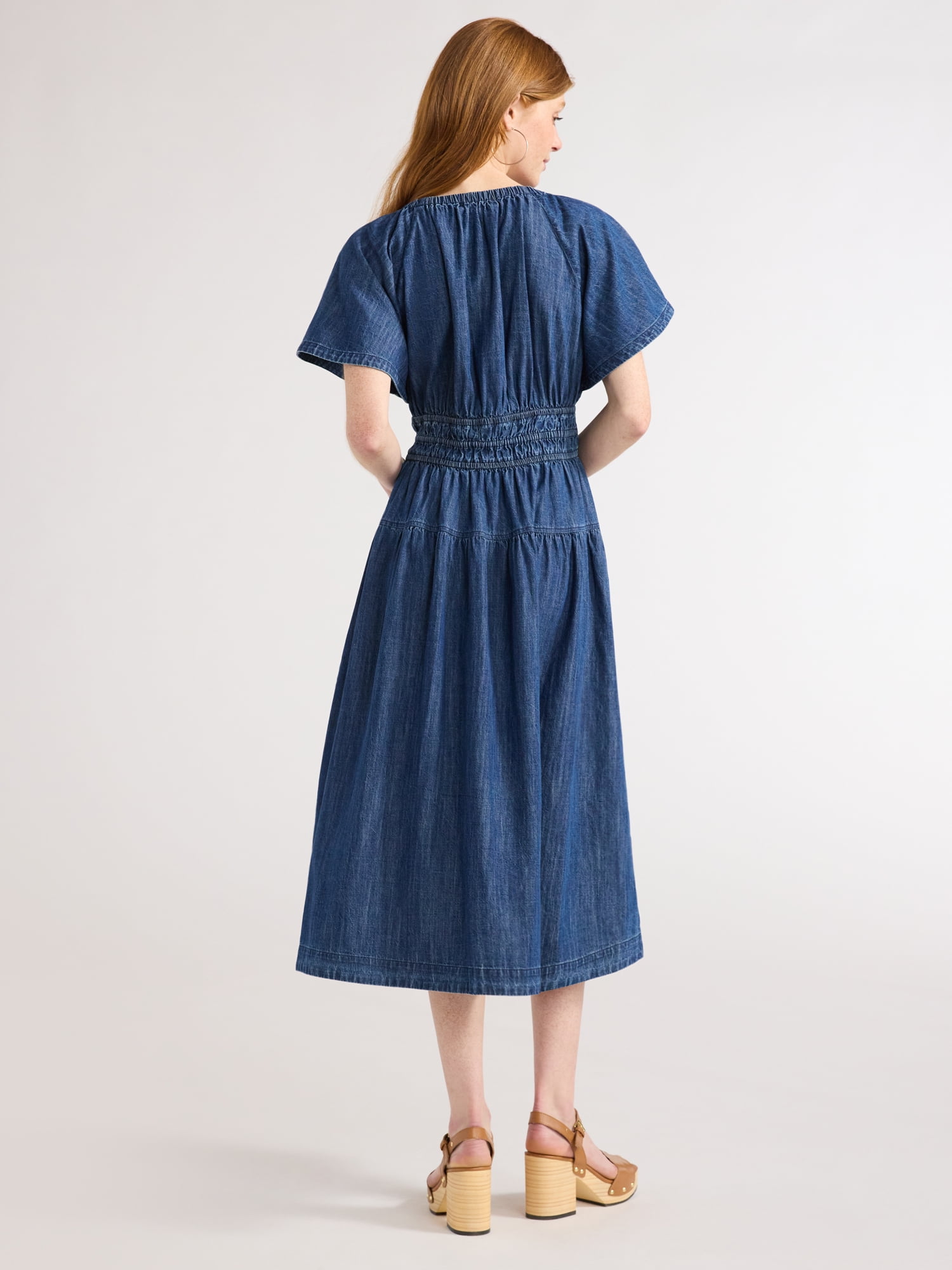 Free Assembly Womens Flutter Sleeve Midi Dress, Size XS-XXL