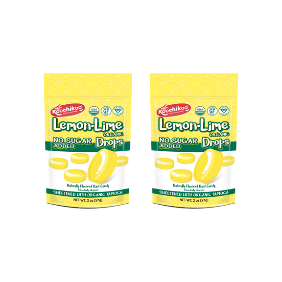 Koochikoo Sugar Free Organic Drops Pouch, Lemon Lime, 16 Ct (Pack - 2)