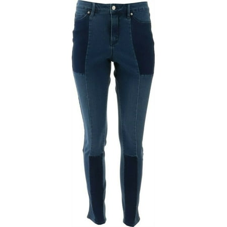 Martha Stewart Seamed Panel 5-Pocket Ankle Jeans Medium Indigo 8 NEW