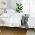 thumbnail image 4 of Ensemble de Draps à Volants, Ensemble de Housse de Couette Blanche 3 Pcs avec Taies d'Oreiller, Literie de Luxe pour Chambre, 4 of 6