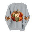 thumbnail image 4 of VKOYWKM Women's Fall Thanksgiving Sweatshirt Pumpkin Graphic Crewneck Long Sleeve Pullover Top, 4 of 5