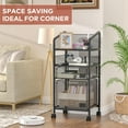2 Drawer File Cabinet with Adjustable Dividers, 4-Tier Mobile Vertical ...