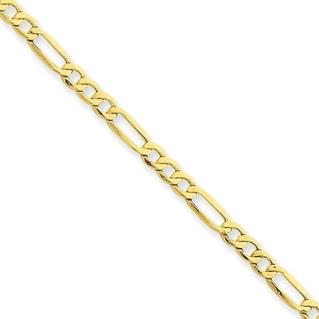 14kt Yellow Gold 3.5mm Semi-Solid Figaro Chain