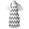 thumbnail image 4 of Grey Apron, Chevron Pattern Classic Geometrical Horizontal Zig Zag Stripes Retro Artwork, Unisex Kitchen Bib with Adjustable Neck for Cooking Gardening, Adult Size, White Grey, by Ambesonne, 4 of 4