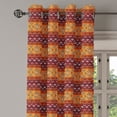 thumbnail image 2 of Ambesonne Tribal Grommet Curtain, Retro Motifs, 50" x 108", Ruby Apricot, 2 of 6