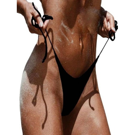 Women Swimwear Brazilian Cheeky Bikini Bottom Side Tie Thong Bathing