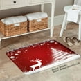 thumbnail image 2 of SPXUBZ Christmas Reindeer and Snowflake Non-slip Flannel Floor Mat for Bathroom Kitchen Bedroom Decor 16x24 inch, 2 of 5