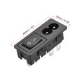 thumbnail image 3 of C8-8 Panel Mount Plug Adapter AC 250V 2.5A 2 Pins 1.5mm Buckle IEC Inlet Module Plug Power Socket with 2P ON-OFF Switch, 3 of 4