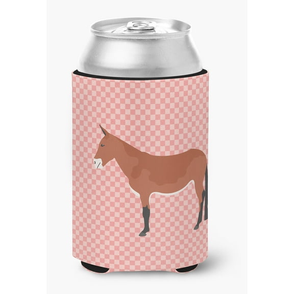 Carolines Treasures BB7845CC Mule Pink Check Can or Bottle Hugger