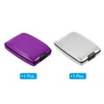 thumbnail image 3 of Soporte para Tarjetas de Crédito RFID Uxcell de Aluminio Metal para Mujeres y Hombres, Funda Dura Púrpura Plata, Paquete de 2, 3 of 6