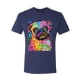 thumbnail image 3 of Funny Neon Pug | Dean Russo Art Animal Lover Mens Premium Tri Blend T-Shirt, Vintage Navy, Medium, 3 of 6