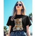 thumbnail image 3 of Cute Tiger Womens Tshirt Graphic Tees Cotton Crew Neck T-Shirts, Casual Short Sleeve Shirts for Women Teen Girl, 3 of 7