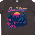 thumbnail image 4 of Inktastic San Diego Retro Sunset Skyline Boys or Girls Toddler T-Shirt, 4 of 5