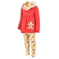 thumbnail image 2 of Unique Baby Girls 3 Piece Christmas Gingerbread Legging Set Outfit (5Y, Red), 2 of 5