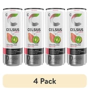 (4 pack) CELSIUS Sparkling Kiwi Guava, Functional Energy Drink 12 fl oz Single Can
