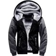 thumbnail image 1 of Sudaderas con capucha para hombre Sudadera de lana Chaqueta de invierno con cremallera Forro de Sherpa grueso negro gris xxl oso de fresa Electrónica, 1 of 5