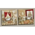 thumbnail image 1 of French Inspired Leopard Print Florentine Bath Settings; Two 12x12in Stretched Canvases; Ready to hang!, 1 of 1