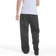 thumbnail image 6 of Domuza Men's Baggy Sweatpants Wide Leg Open Bottom Lounge Sweat Pants Casual Stylish Elastic Waist Relaxed Fit Sport Pants with Pockets Dark Gray M, 6 of 6