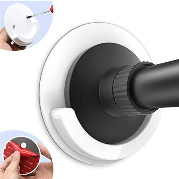 2-Piece Shower Curtain Rod Holder Wall Mount Set, White Retainer Brackets for Bathroom Installation (Rod Not Included) - White