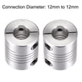thumbnail image 4 of Uxcell 2PCS Motor Shaft 12mm to 12mm Helical Beam Coupler Coupling 25mm Dia 30mm Length, 4 of 6