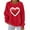 Red#outfit for valentines day women, variant on Womens Valentines Sweatshirt Long Sleeve Heart Graphic Pullover Lover Gift Crewneck Knitted Shirts Trendy Clothes Red,L