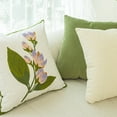thumbnail image 4 of Flower Embroidered Throw Pillow Covers, Farmhouse Decorative Square Floral Accent Cushion Covers, Lumbar Pillow for Sofa Living Room Bedroom Home Decor Art 18 x 18 Inch, 4 of 5