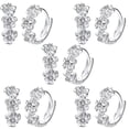 thumbnail image 1 of Aretes Redondos Flowers01 5 Pzas Aretes de Flores Plata Metal VenDepot, 1 of 1