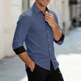 thumbnail image 6 of Jovrlynd Men's Dress Shirts Long Sleeve Button Down Collared Casual Business Office Shirts, S-2XL, 6 of 7