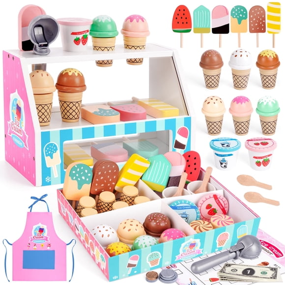 Set de Juego de Helados de Madera Melofaver Juguete de Imitación