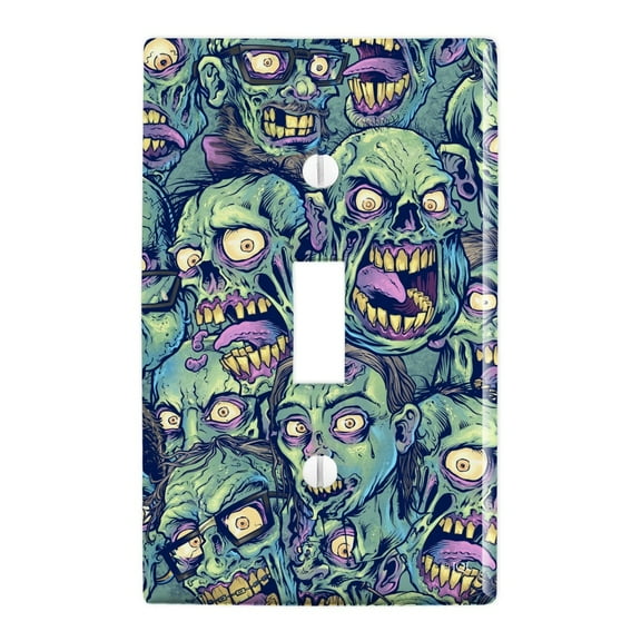 Zombie Pattern Dead Corpses Undead Horror Plastic Wall Decor Toggle Light Switch Plate Cover