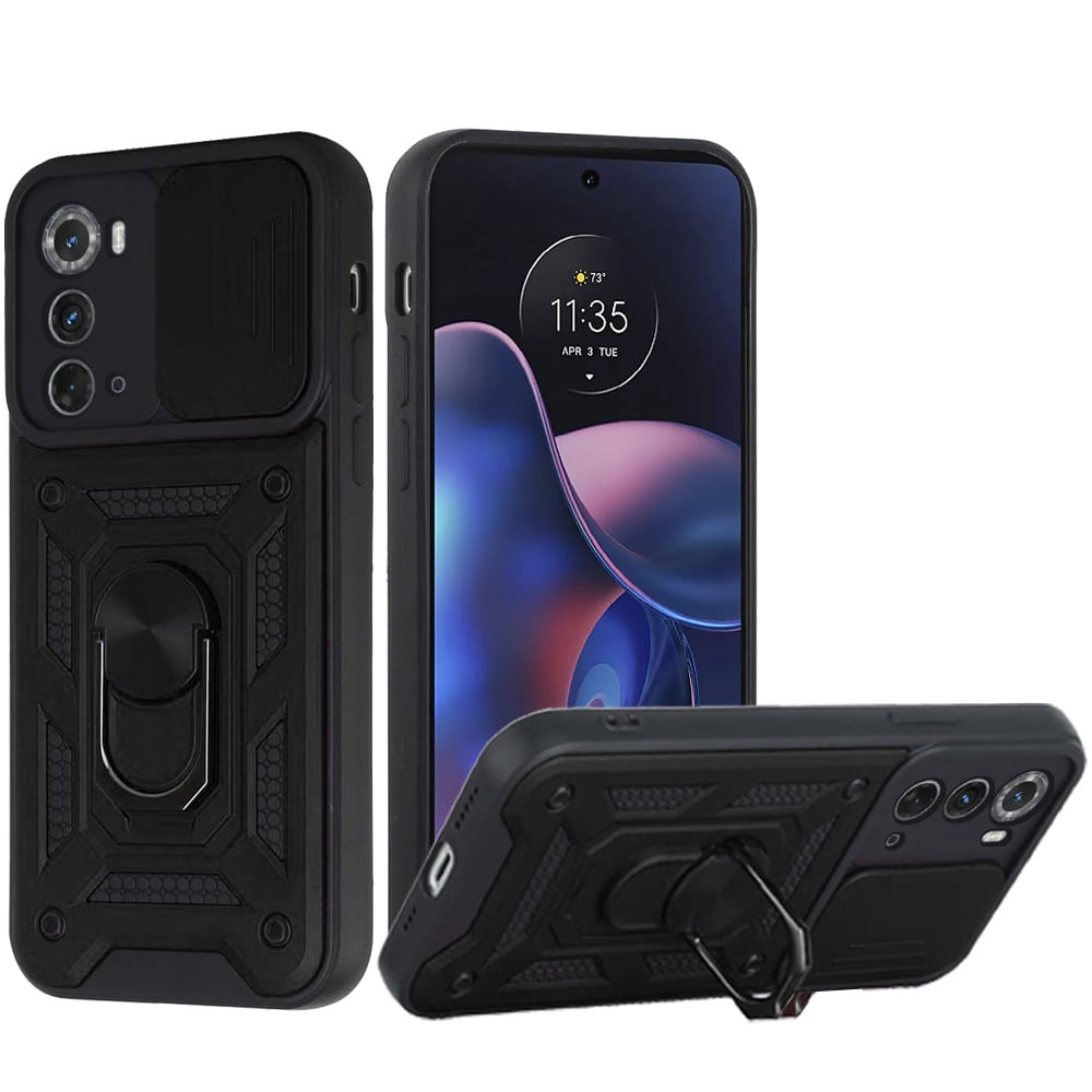 For Motorola Moto Edge 2022 Hybrid Cases with Slide Camera Lens Cover