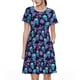 thumbnail image 1 of Fotbe purple flower blue Skull Vestido Largo de Moda para Mujer, Vestido Tipo Camiseta con Manga Corta y Estilo Casual a Rayas y Bloques de Color, 1 of 6