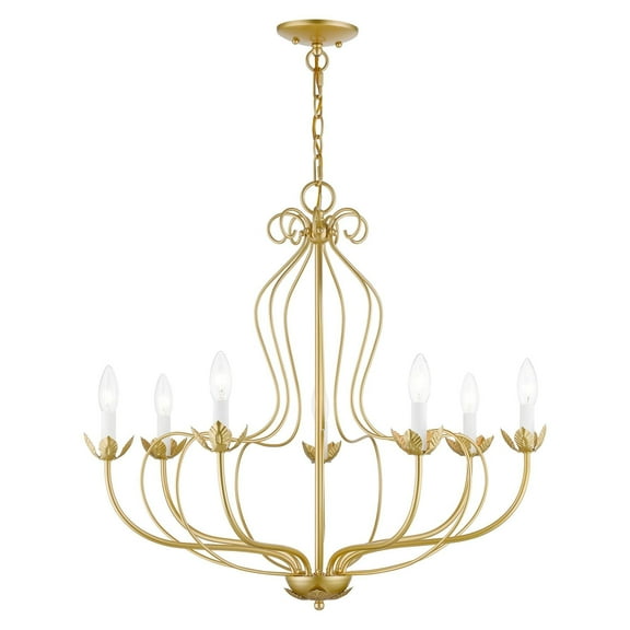 42907-33 Livex Lighting Katarina - 7 Light Chandelier In Transitional Style-26 Inches Tall and 28 Inches Wide-Soft Gold Finish    -Traditional